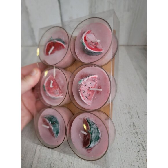 Pier 1 Imports watermelon‎ tealight set pink candle decor - Picture 4 of 5
